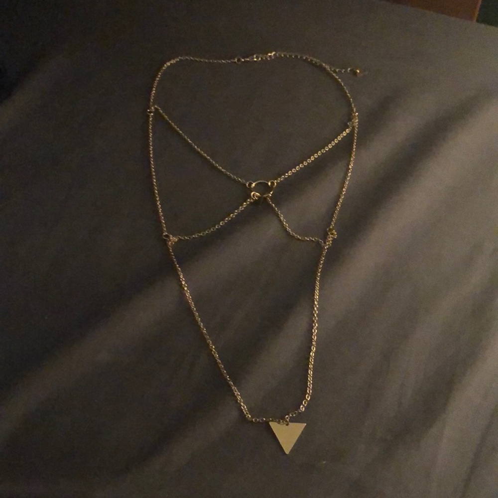 Triangle Gold Long Line Necklace